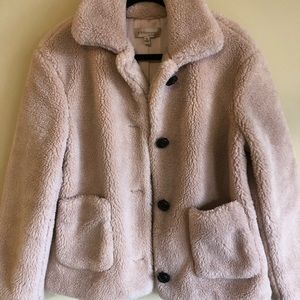 Philosophy brand teddy coat, light pink, size M.